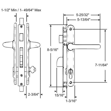 Millton 2 Point Lockset 55-100B